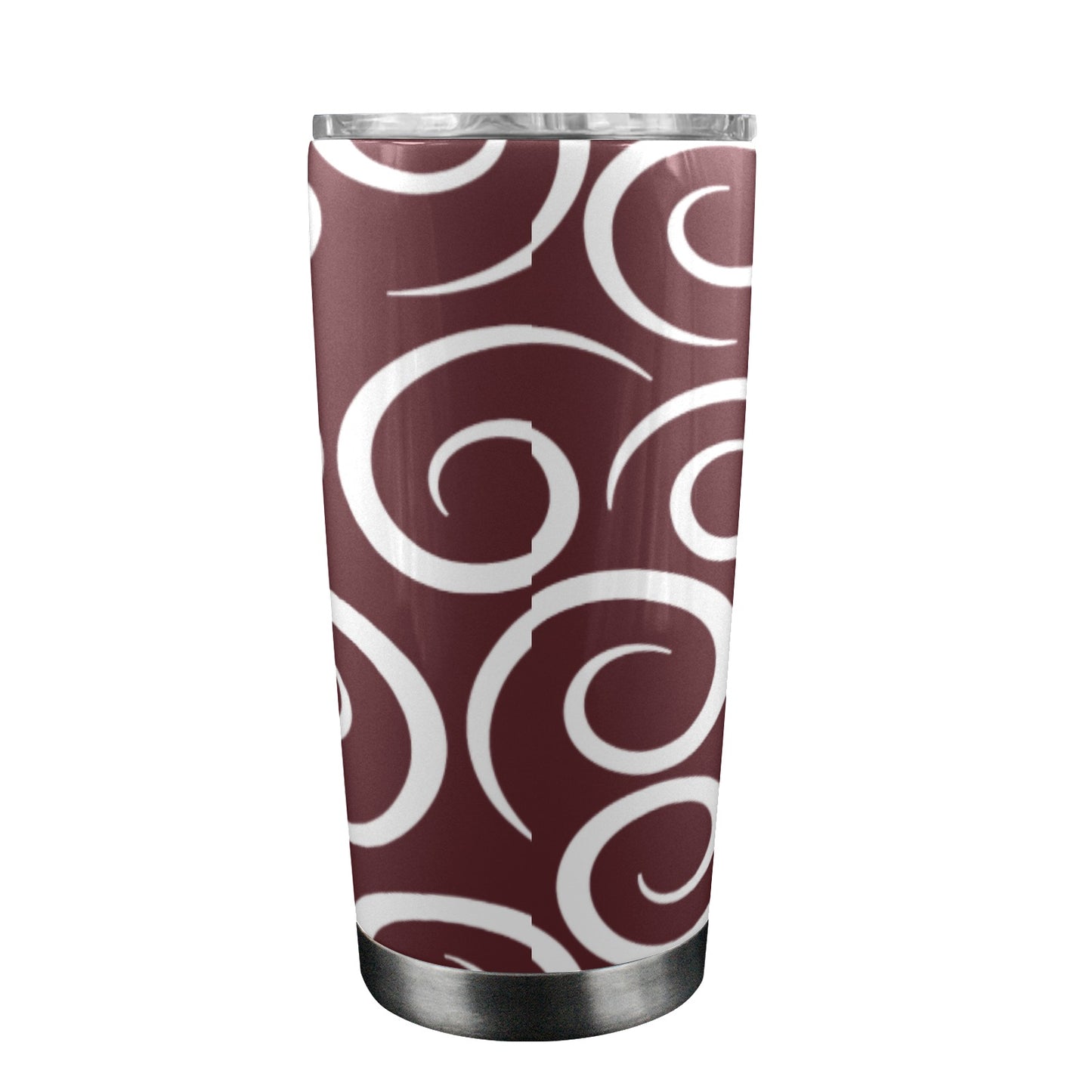 grey swirl maroon background 20oz Mobile Tumbler with Clear Slide Lid