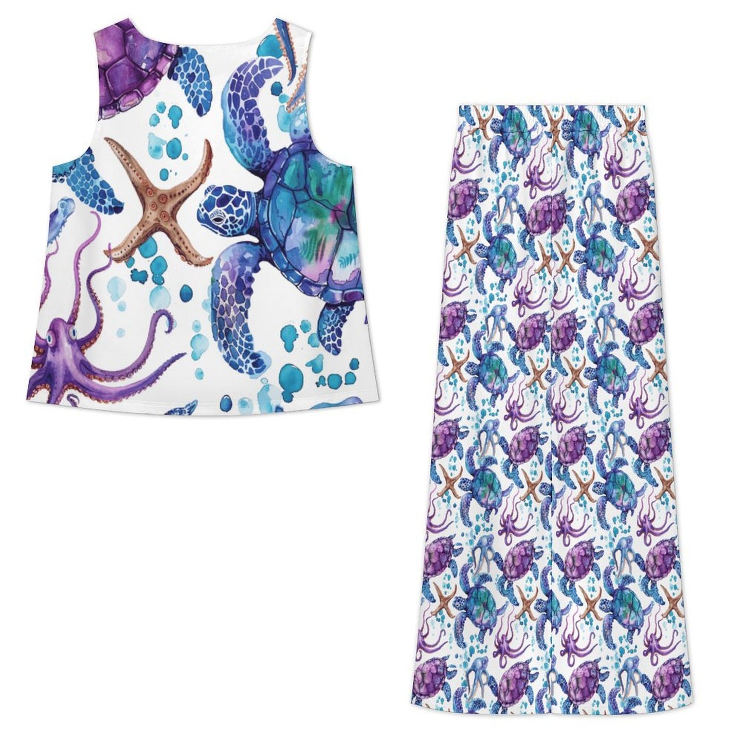 Sleeveless suit Chiffon Sleeveless Top and Pants Set
