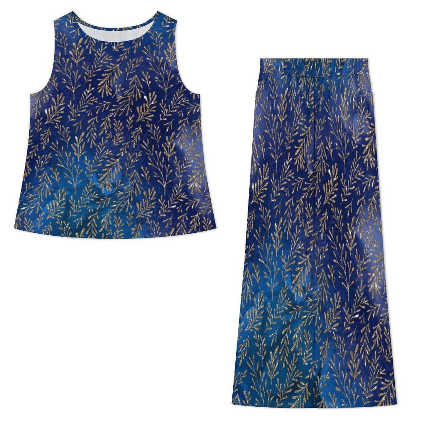 Sleeveless suit Chiffon Sleeveless Top and Pants Set