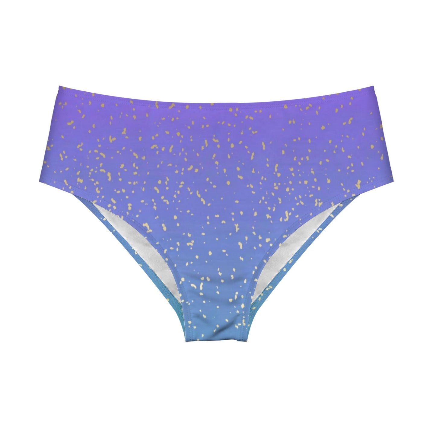 pruple-blue gradient gold specks womens high waist swimsuit bottoms Bikini Bottom (Model S37)