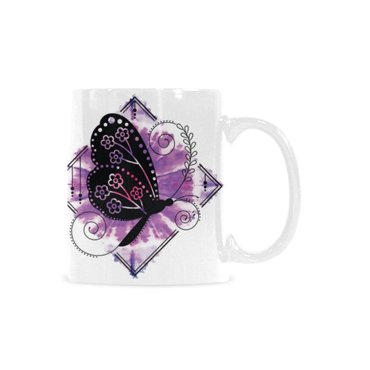 Mug Purple Butterfly See Beauty Within Custom White Mug (11oz)