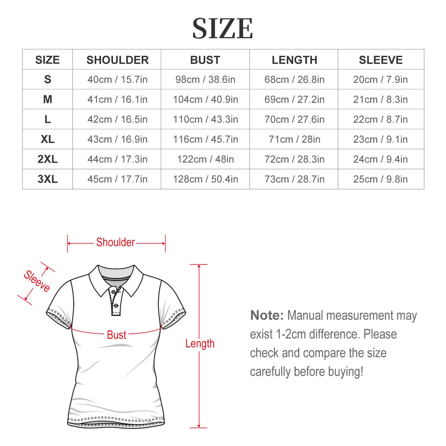 Shoulder buttoned polo shirt Women‘s POLO Shirt
