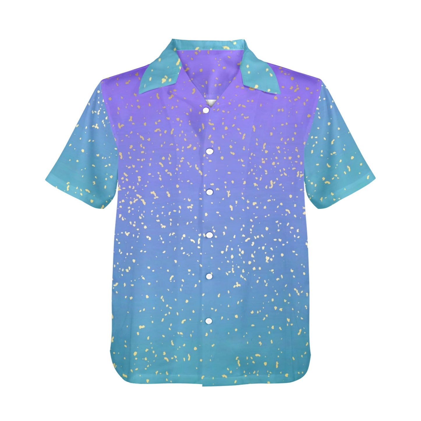 purple-blue gradient mens hawaiin shirt button down front Men's All Over Print Hawaiian Shirt (Model T58)